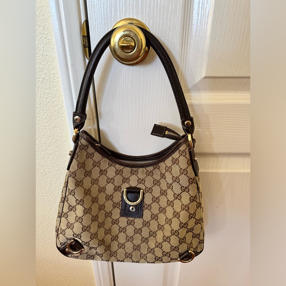 Authentic Gucci Abbey D-Ring Hobo GG Canvas Medium